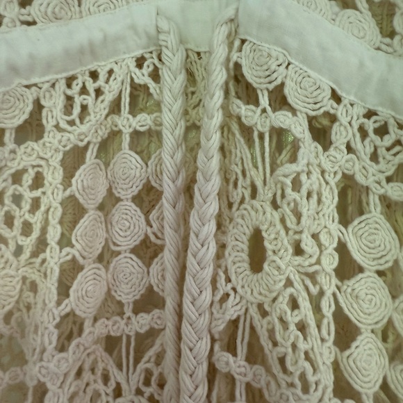 NWT Anthropologie Cream Crochet Kaftan Swim Cover-Up - Picture 4 of 5